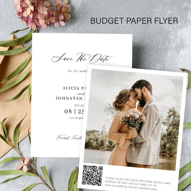 Flyer Código QR de orçamento foto casamento salvar a dat (Criador carregado)