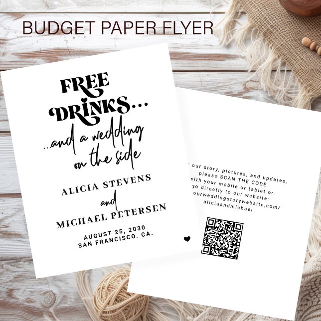 Flyer Código QR de orçamento para casamento casual salva (Criador carregado)
