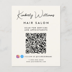 Flyer Código QR de Rótulo de Negócios Promocional em Let