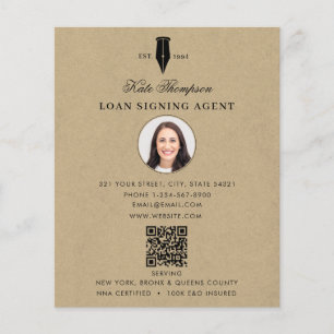 Flyer Código QR do Agente de Assinatura Notarial Foto Kr