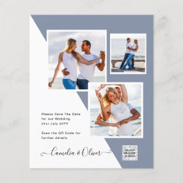 Flyer Código QR do Convite de casamento FOTO Data de sal