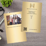 Flyer código qr do logotipo da empresa Dourada<br><div class="desc">Um fundo com aspecto de ouro. Personalize e adicione o logotipo,  nome,  endereço,  texto,  seu próprio código QR. Voltar: adicione uma foto e mais texto.</div>