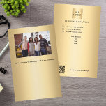 Flyer código qr do logotipo da empresa Dourada<br><div class="desc">Um fundo com aspecto de ouro. Personalize e adicione o logotipo,  nome,  endereço,  texto,  seu próprio código QR. Voltar: adicione uma foto e mais texto.</div>