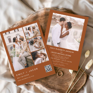 Flyer Código QR do Orçamento Convite de Casamento Laranj