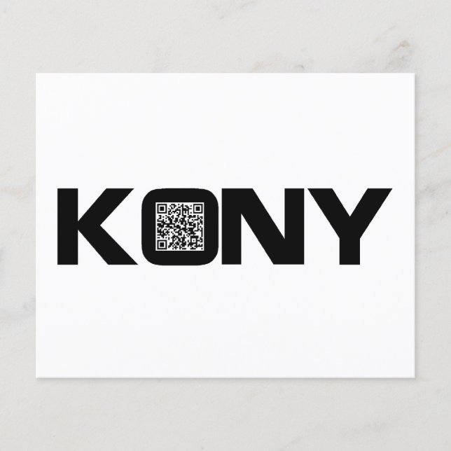 Flyer Código QR do vídeo Kony 2012 Joseph Kony (Frente)