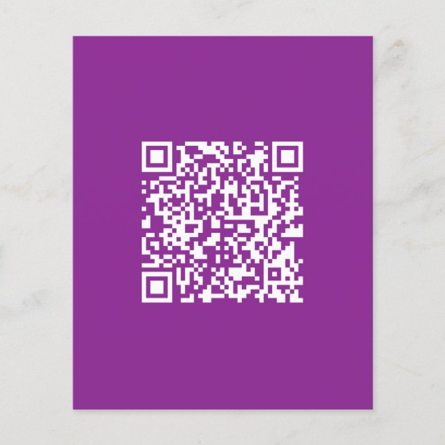 Flyer Código QR instantâneo com URL do seu site | Roxo (Frente)