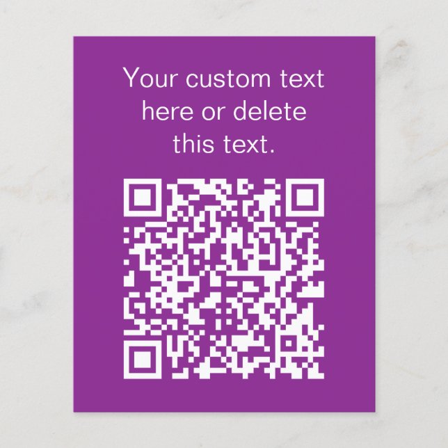 Flyer Código QR instantâneo com URL do seu site | Roxo (Frente)