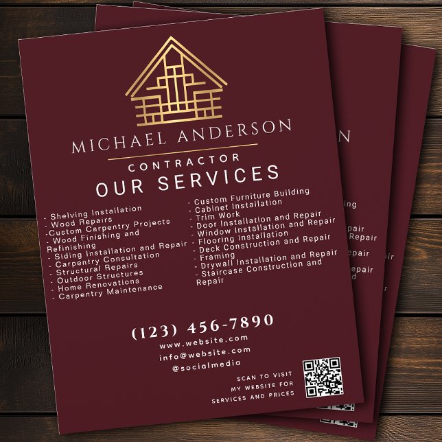 Flyer Código QR para Construção de Construção de Edifíci (Criador carregado)