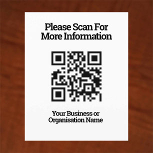 Flyer Código QR para informações do cliente em um