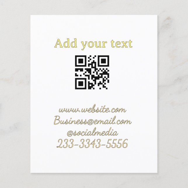 Flyer código QR personalizado simples adicione o texto d (Frente)