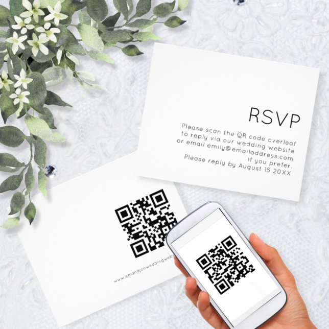 Flyer Código QR Simples - PAPEL - RSVP de Casamento Bran (Criador carregado)