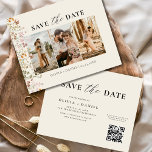Flyer Código QR Wildflower Save the Date Casamento<br><div class="desc">Anuncie seu dia especial com nosso Código QR Wildflower Wedding Salvando a Data! Apresentando um belo design de flor silvestre, este cartão elegante combina encanto rústico com conveniência moderna. O código QR incluído direciona convidados para o seu site de casamento para acesso fácil a detalhes e RSVPs. Feito com materiais...</div>