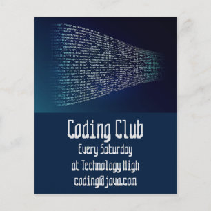 Flyer Coding Club Coding camp codificação para crianças