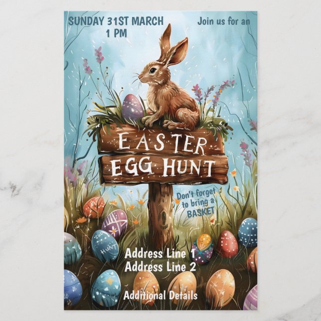 Flyer Coelho da Páscoa - Caça ao Ovo da Páscoa (Frente)