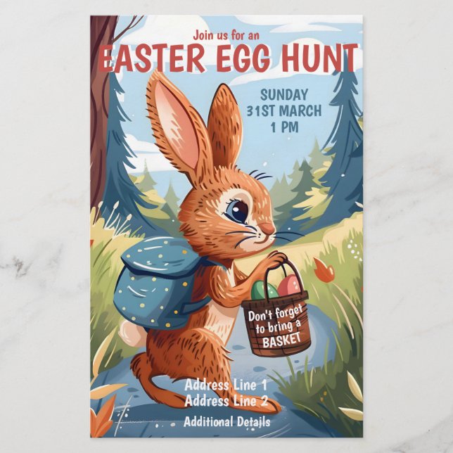 Flyer Coelho da Páscoa - Caça ao Ovo da Páscoa (Frente)