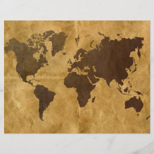 Flyer Coffee on Paper Look World Map