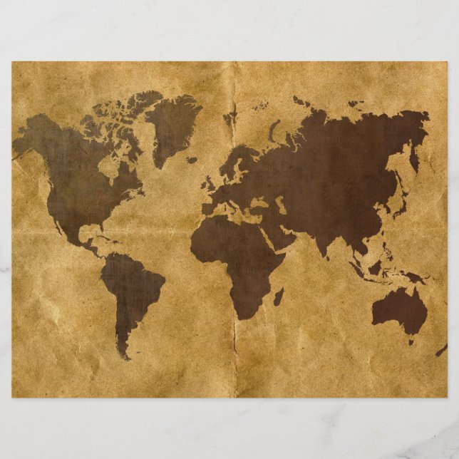 Flyer Coffee on Paper Look World Map (Frente)