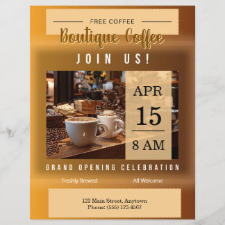 Flyer Coffee Shop Grand Opening Announcement