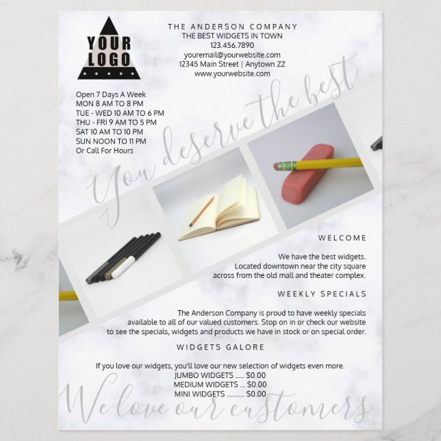 Flyer Colagem de Fotos 3 Assimétrica do Marble do Logoti (Frente)