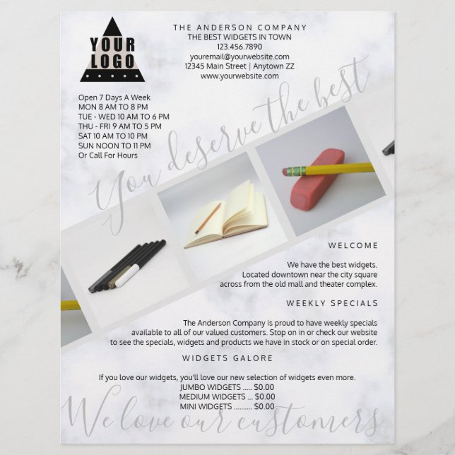 Flyer Colagem de Fotos 3 Assimétrica do Marble do Logoti (Frente)