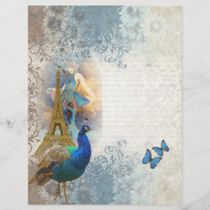 Flyer Colagem de pavão de Paris