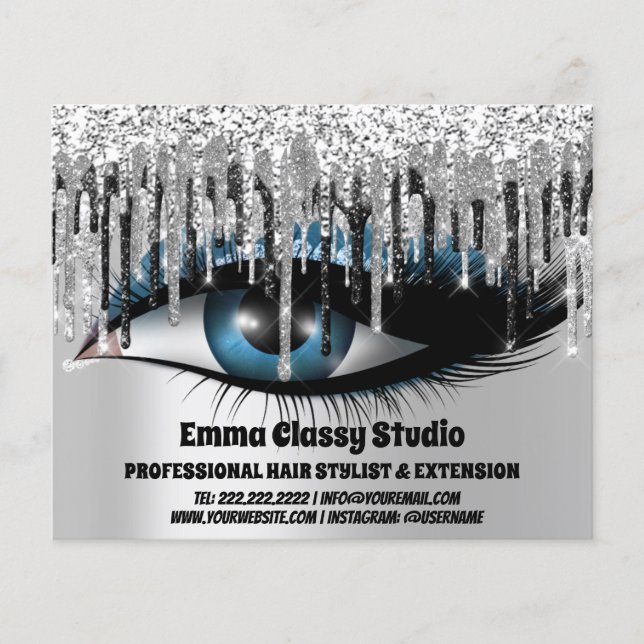 Flyer Colas de cabeleireiro Pisca em Prata Unidades Pret (Frente)