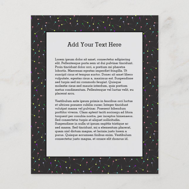 Flyer Coletor Preto De Costeletas De Costura (Frente)