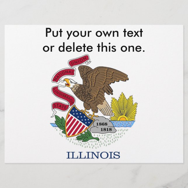 Flyer com Flag of Illinois, EUA (Frente)