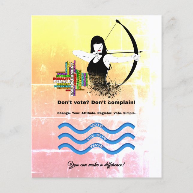 Flyer Combo Female Archer, Fortes Mulheres e Vote Azul (Frente)