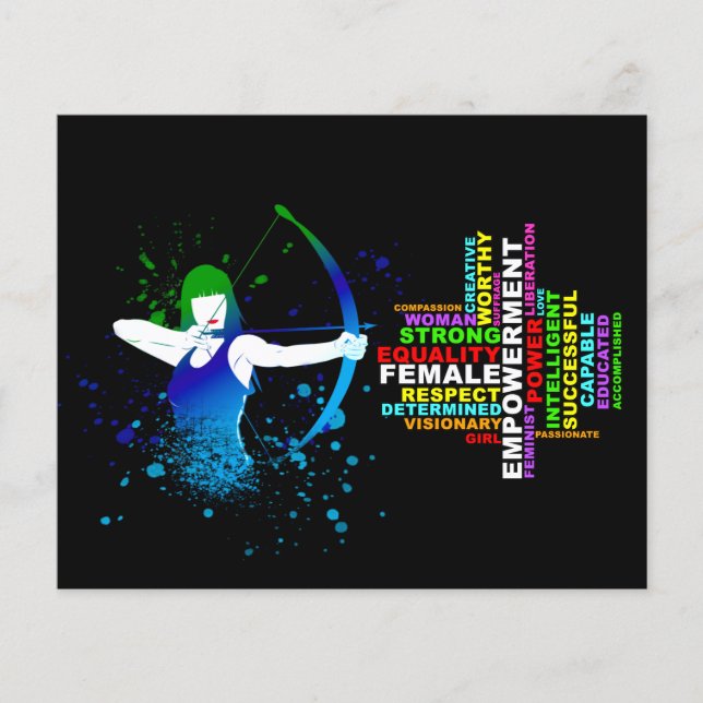 Flyer Combo Female Archer; Mulher Forte; Votar Azul (Frente)