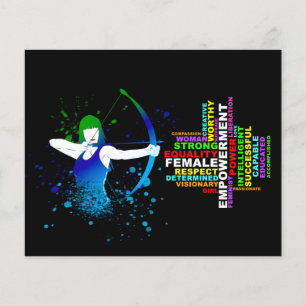 Flyer Combo Female Archer; Mulher Forte; Votar Azul