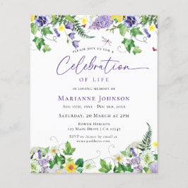 Flyer Comemoração Floral do Orçamento do Funeral de Vida