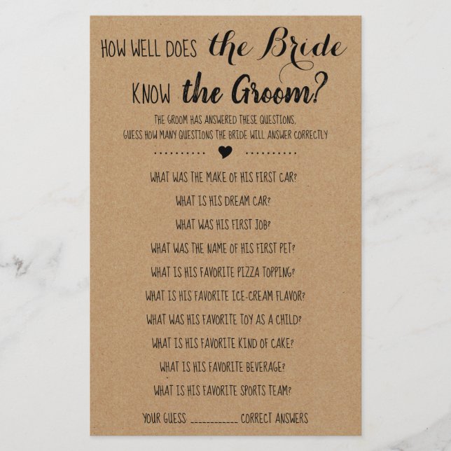 Flyer Como A Noiva Conhece A Placa De Jogo Do Groom? (Frente)