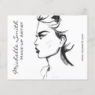 Flyer Composição preto e branco da mulher da tinta da