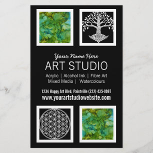 Flyer Comunicado do negócio do artista profissional