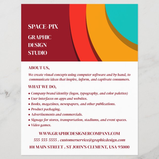 Flyer Conceito moderno, propaganda do designer gráfico (Frente)