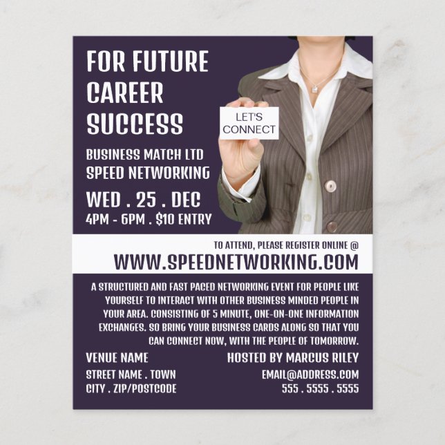 Flyer Conexão de vamos, Anúncio de evento de rede rápida (Frente)