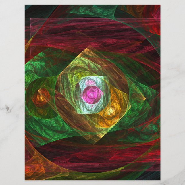 Flyer Conexões Dinâmicas Arte Fractal Abstrata Luminosa (Frente)