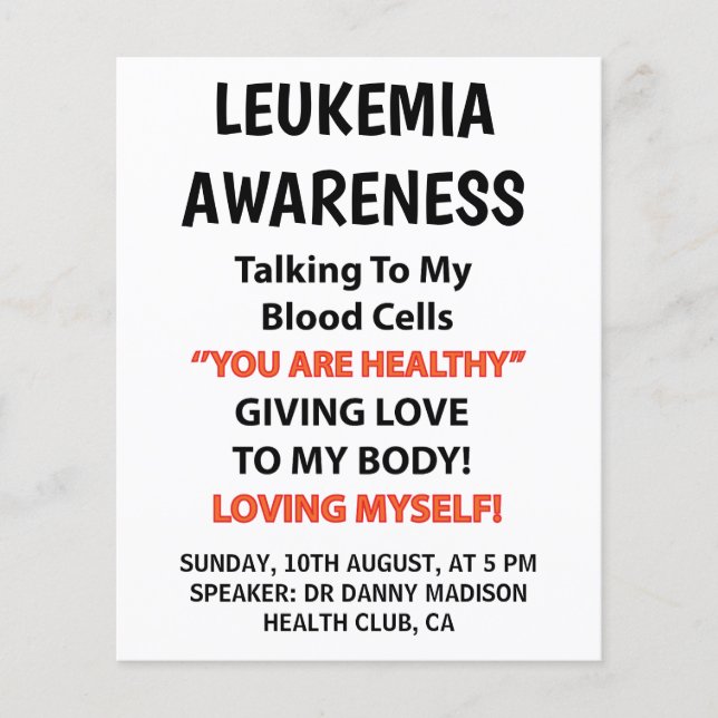 Flyer Consciência da Leucemia (Frente)