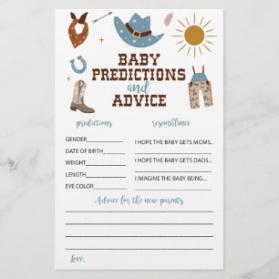 Flyer Conselhos e Previsões sobre o Chá de fraldas de Co