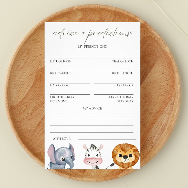 Flyer Conselhos e previsões Wild One Safari Chá de frald (Criador carregado)