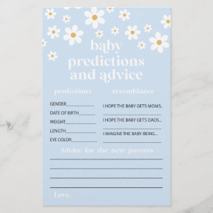 Flyer Conselhos para os pais no chá de bebê da Daisy Car