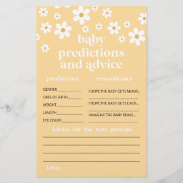 Flyer Conselhos para os pais no chá de bebê da Daisy Car