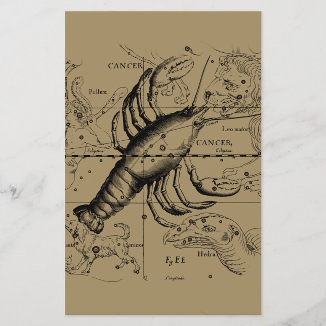 Flyer Constelação cancer Hevelius 1690 de junho de 21 a  (Frente)