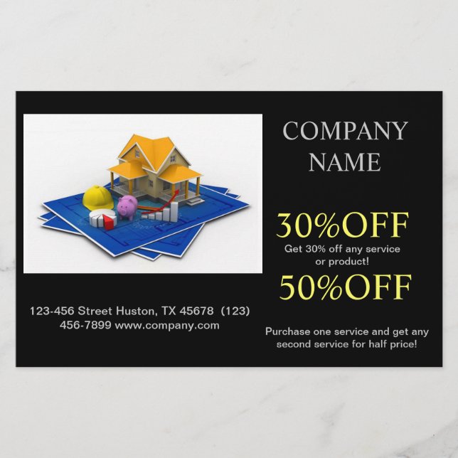 Flyer Construção de Remodelação de Casa de Renovação (Frente)