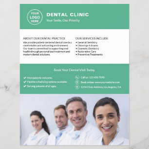 Flyer Consultório Dentário Logotipo Personalizado Foto Q