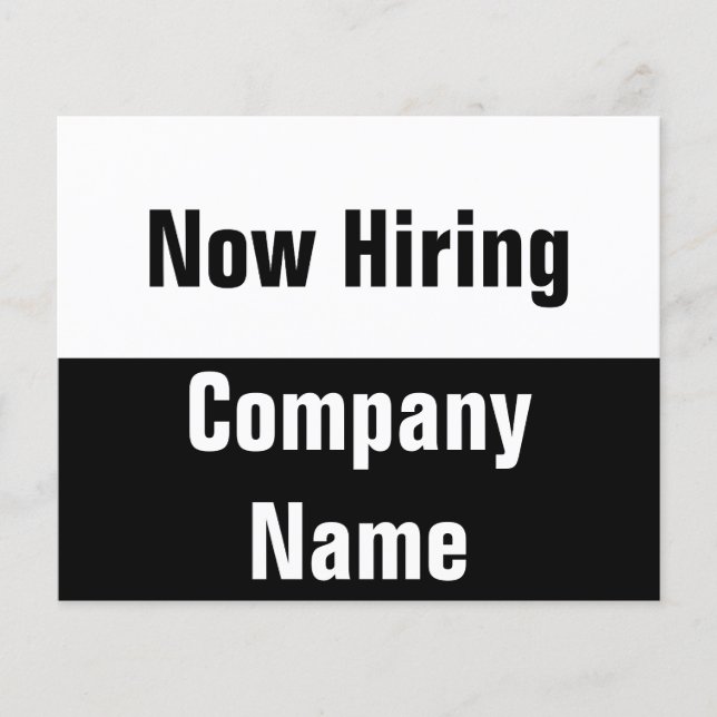 Flyer Contratando Modelo de negócios preto e branco (Frente)