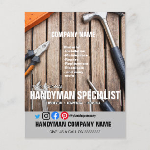 Flyer contratar um marido ESPECIALISTA HANDYMAN DIY
