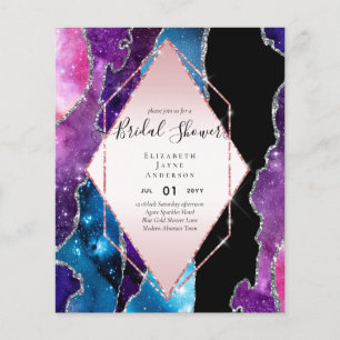 Flyer Convidado do Glittery AGATE Sparkle do CHÁ DE PAN