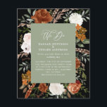 Flyer Convidar detalhes do casamento botânico verde do s<br><div class="desc">Convite de casamento floral de cor d'água rústica do orçamento e cartão de detalhes. Com belas ferrugem,  terracota,  cor-de-rosa pincelada,  preta e verde-sábio,  os detalhes da aquarela de eucalipto. Este convite de casamento moderno certamente define o estilo para o seu grande dia.</div>